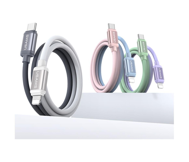 USAMS Kabel 30W USB-C/Lightning 1,2m zielono fioletowy - 1569063 - zdjęcie 3